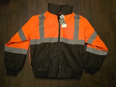 NWT Workwear Reflective Jacket Black And Orange by Riot Empire Mens Sz Medium  *