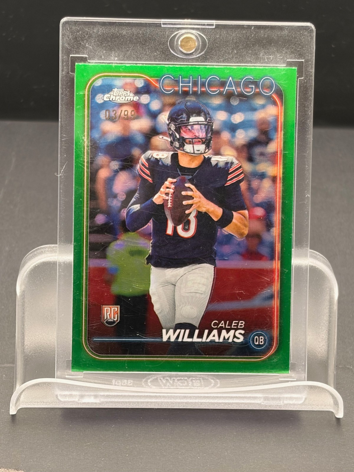 Caleb Williams 2024 Topps Chrome #202 Green Refractor 3/99 (RC) Rookie