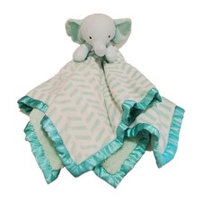 Cloud Island Elephant Security Lovey Blanket XL extra large satin trim teal