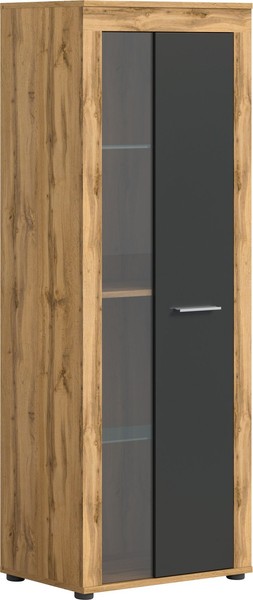Xonox.Home Vitrine Vitrinenschrank Standschrank Hochschrank Jam Grau 184X159 Cm-image