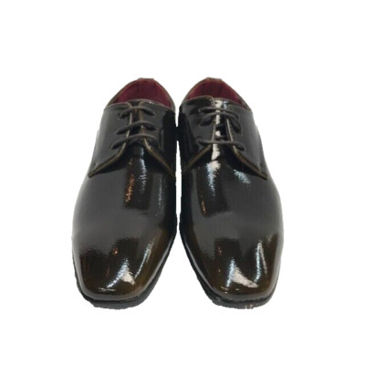 E.J. Samuel Men's Brown Dress Shoes Man Made Material Shiny Sizes 8.5 - 13