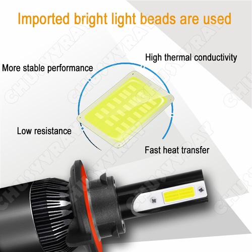 Combo For Pontiac Solstice 2006 2007 2008 2009 LED Headlight Hi/Lo+FogLight Bulb - Picture 6 of 11