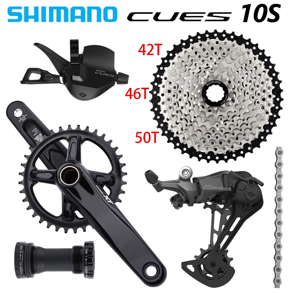 Cues Group Set Mtb SHIMANO CUES U6000 1x10 Speed MTB Groupset