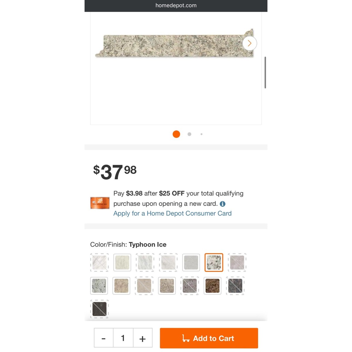 Hampton Bay Laminate Endsplash Kit for Countertop Backsplash in Typhoon Ice