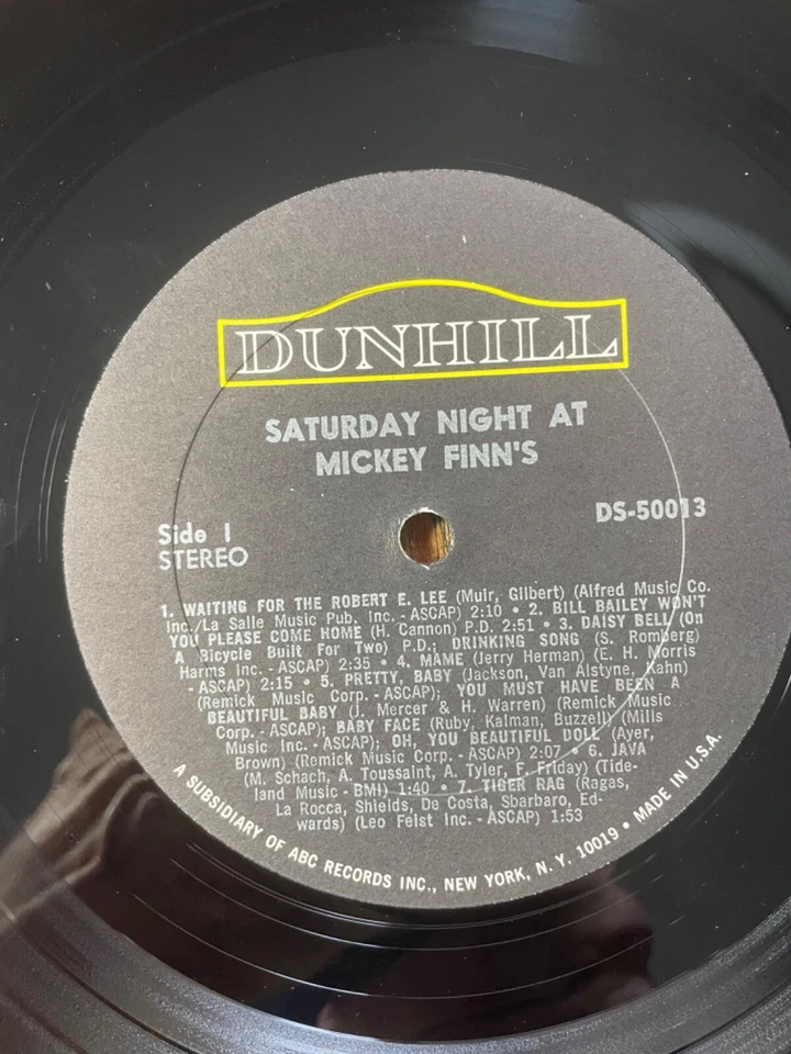 Fred E. Finn, Mickie Finn – Saturday Night At Mickie Finn's LP 1967 - Image 3 of 4