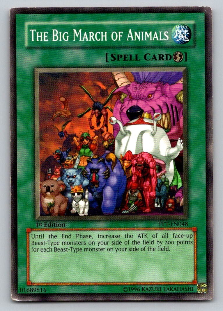The Big March of Animals FET-EN048 YuGiOh Flaming Eternity trading card — raw and PSA graded price guide