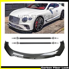 For Bentley Continental Carbon Fiber Style Front Bumper Lip Spoiler Body Kit