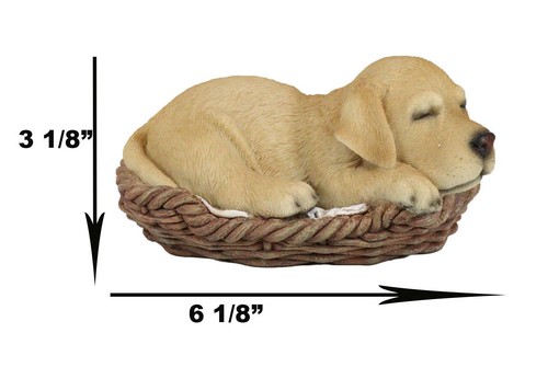 Ebros lebensechter entzückender Labrador Retriever schlafend im Korb Statue 6,25" L - Bild 2 von 9
