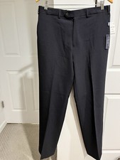 32x32 CHAPS FLAT FRONT CLASSIC PERFORMANCE SERIES DRESS PANTS-NAVY-NWT