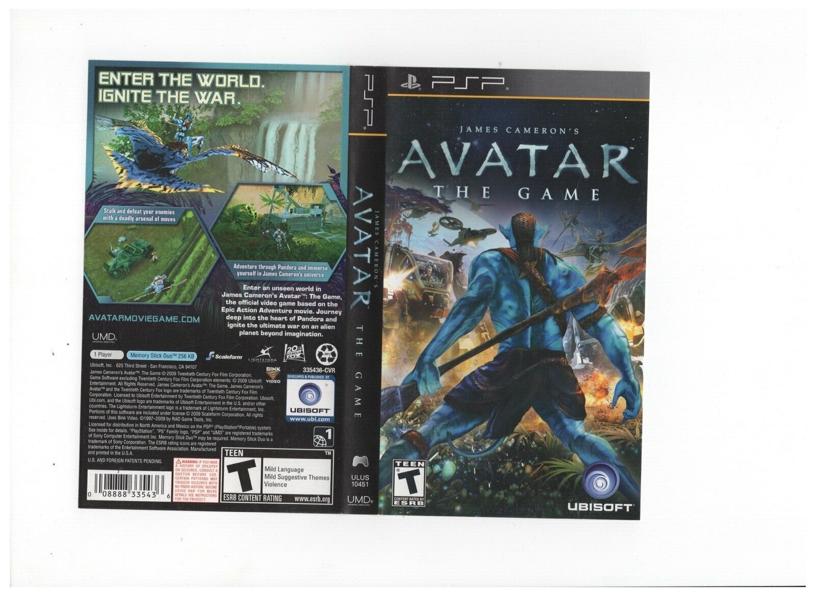 Avatar The Game PSP ARTWORK ONLY Authentic Excellent | eBay