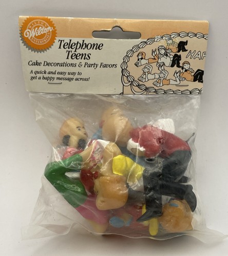 Vintage Wilton Telephone Teens Cake Decorations & Party Favors 1991 NOS