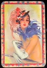 EN268 Swap Playing Cards 1 VINTAGE ENGLISH NAMED GLAMOUR LADY FLEURETTE 