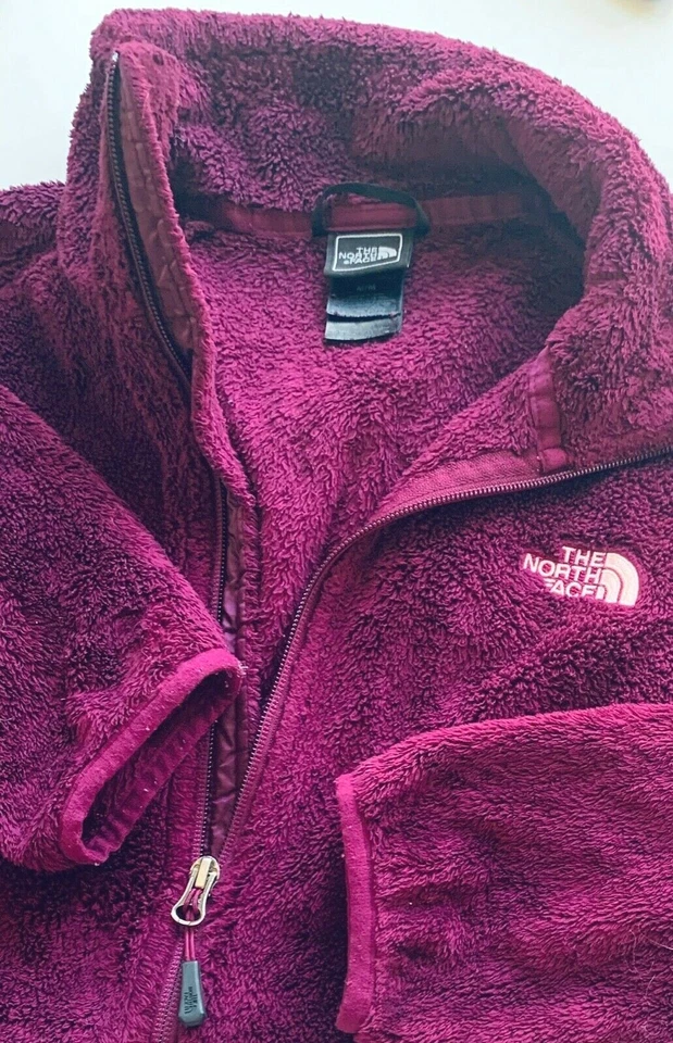 Chaqueta Mujer M NORTH FACE Polar OSITO Térmica Púrpura Suave Difusa Cremallera Completa