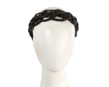 Pleated black Max Alexander fascinator headband - 100 Australian Owned Business