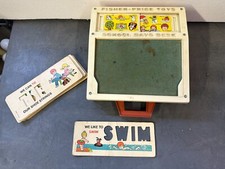 Vintage 1972 Fisher Price School Days Portable Play Desk 176 W/Accessories