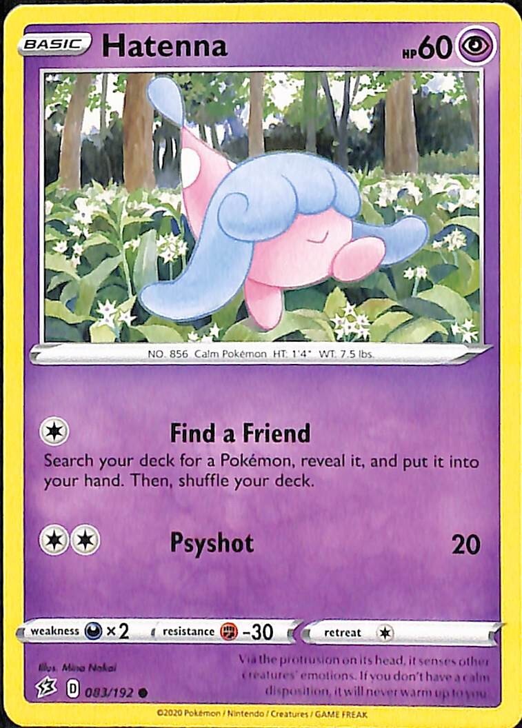 2020 Pokemon Card Rebel Clash Hatenna 83/192