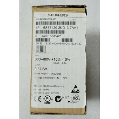 SIEMENS MICROMASTER 420 0,37 KW 6SE6420-2UD13-7AA1 6SE6 420-2UD13-7AA1