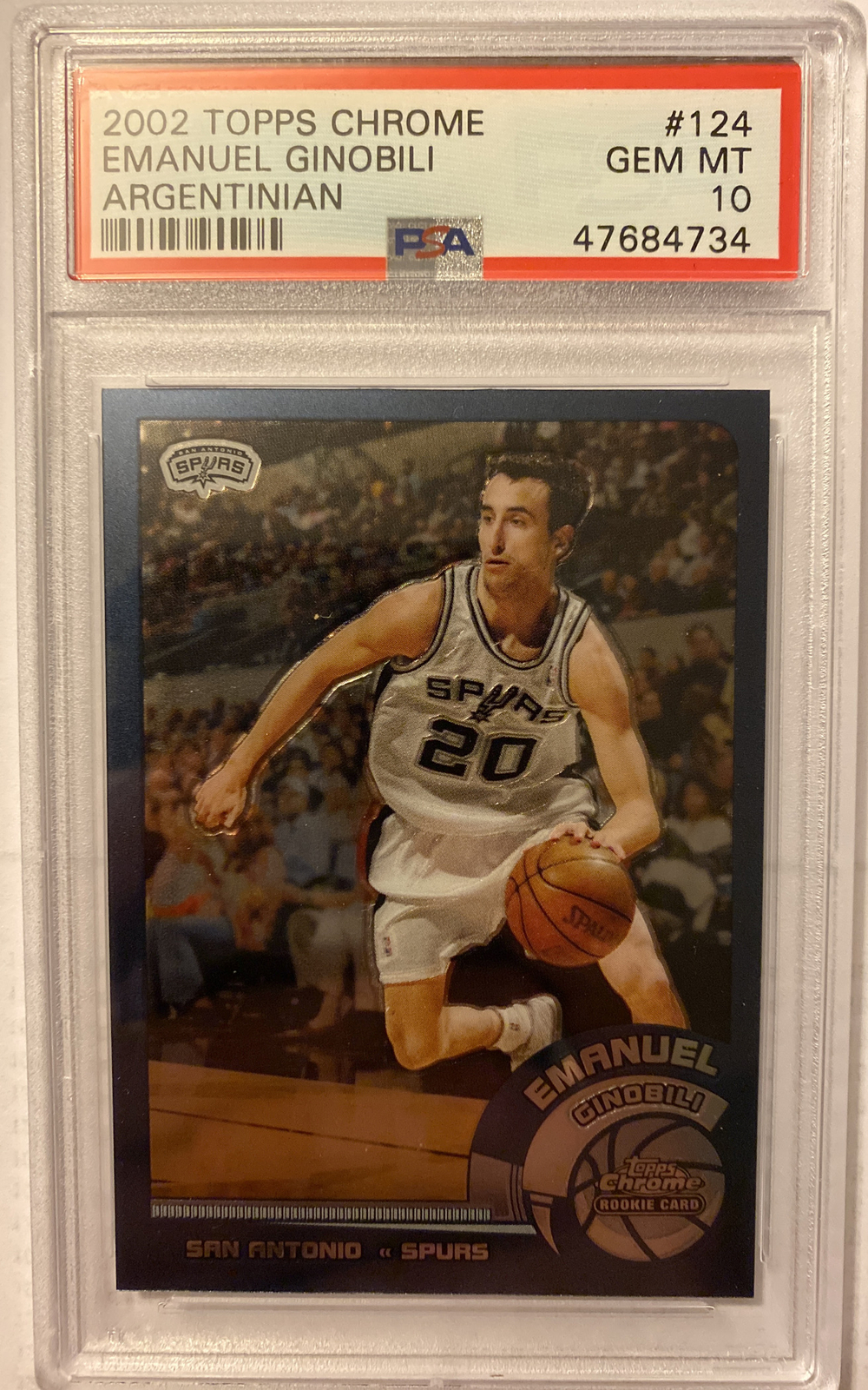 2002 Topps Chrome #124 Emanuel Ginobili Argentinian PSA 10