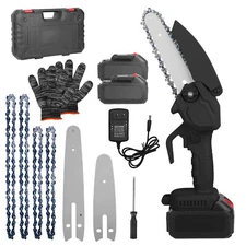 20000RPM Handheld Mini Chainsaw Cordless 28ft/s Chain Saw +2x 2200mAh Battery
