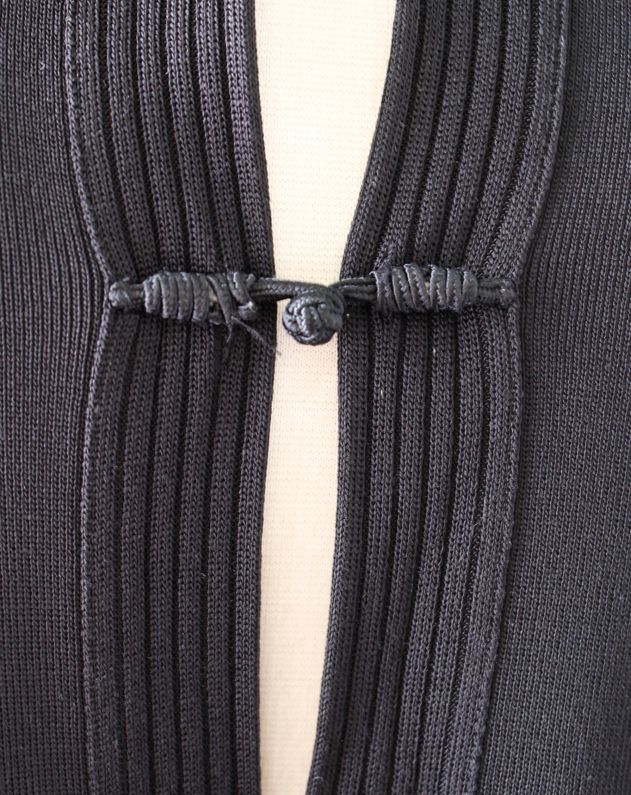 Exclusively Misook Solid Black Knit Toggle Clasp … - image 2
