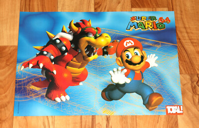 1996 Nintendo Super Mario 64 Nintendo N64 Very Rare Vintage Small Poster  41x30cm