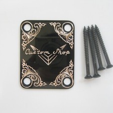 Custom shop leaf pattern hand engraved metal neck plate fit electric guitars