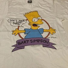 Vintage 1990 Bart Simpson Don’t Have A Cow Man T-Shirt Men’s Size M , New 