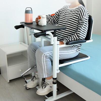 Patient Lift Transfer Chair, Bathroom Wheelchair w/180° Split Seat and Potty KY8