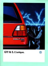 ▬► Prospectus Brochure Catalogue VW VOLKSWAGEN Golf GTI 16S 16V 01/1986 12p