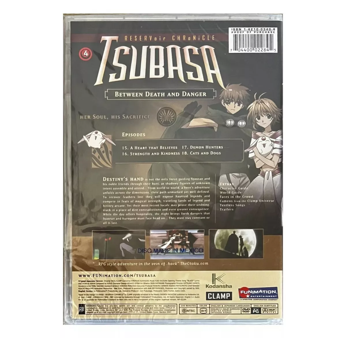 Tsubasa - Vol. 4: Between Death and Danger (DVD, 2007) Koichi Mashimo anime  704400022845