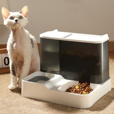 2 in 1 Wasser-und Futterspender Katzen Wasserspender Futterautomat Futterstation