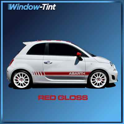 Calcomanía De Rayas Laterales Para Fiat Abarth 500, 595 Y 695 (juego De 2) Con Acabado Brillante