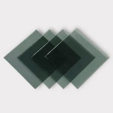 4 Pack Grey Transparent COE 96 Fusible Glass Sheets / Mosaic Squares