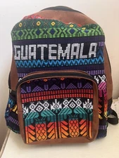 Stripe Backpack Tapestry Bag  Guipil 100%Cotton 15"