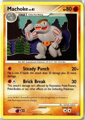 Pokemon Card - Machoke 41/100 Stormfront Uncommon Moderately Played
