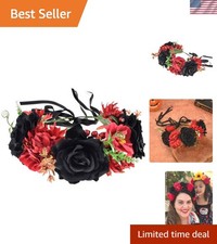 Adjustable Rose Flower Crown Headpiece - Perfect for Halloween Celebrations