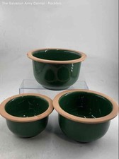 Green Round Shape Kitchenware Mixing Bowls Made In Italy Lot Of 3