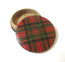 Antique Tartanware Flat Snuff Box Clan Stuart