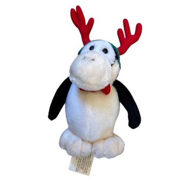 1985 Dakin Opus Reindeer Christmas Plush Penguin Stuffed Animal 7  Bloom County