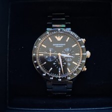 Emporio Armani AR2453 Watch Black Chronograph Genuine