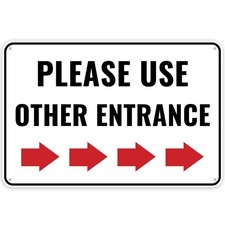 1 PCS Please Use Other Door Sign Right Arrow 12x8 Inches Aluminum Entrance