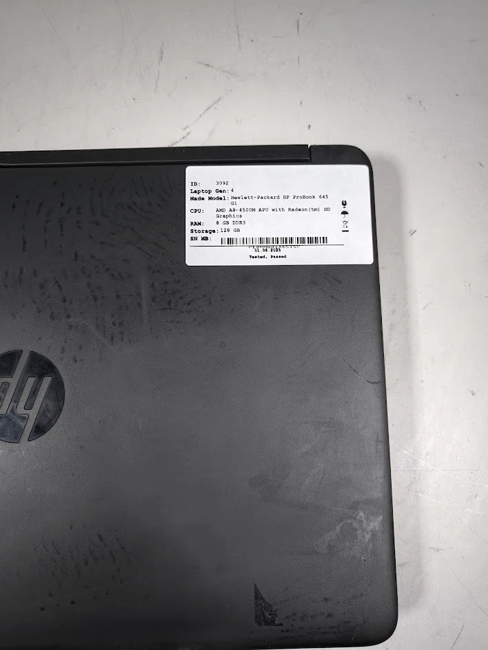 HP ProBook 645 G1 Laptop - AMD A8-4th Gen 8GB RAM - Refurbished, Working, No OS - Image 3 of 4