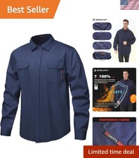 Fire Resistant Shirt Men Flame Retardant Work Utility Shirt XL Navy