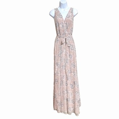 Lovers + Friends Leah Maxi Wrap Gown 4 Pink Floral Wedding Guest Party Cottage
