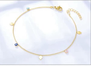 Gold Plated Evil Eye & Hamsa Women’s Ankle Bracelet Anklet!