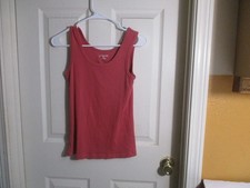 Y2K- St. John's Bay Scoop Neck Tank Top Salmon 100% Cotton- M