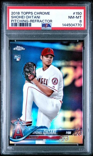 2018 TOPPS CHROME 150 SHOHEI OHTANI PITCHING-REFRACTOR PSA 8 4770