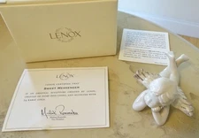 Lenox Gold Trim 4" Porcelain SWEET MESSENGER Christmas Angel Cherub NIB