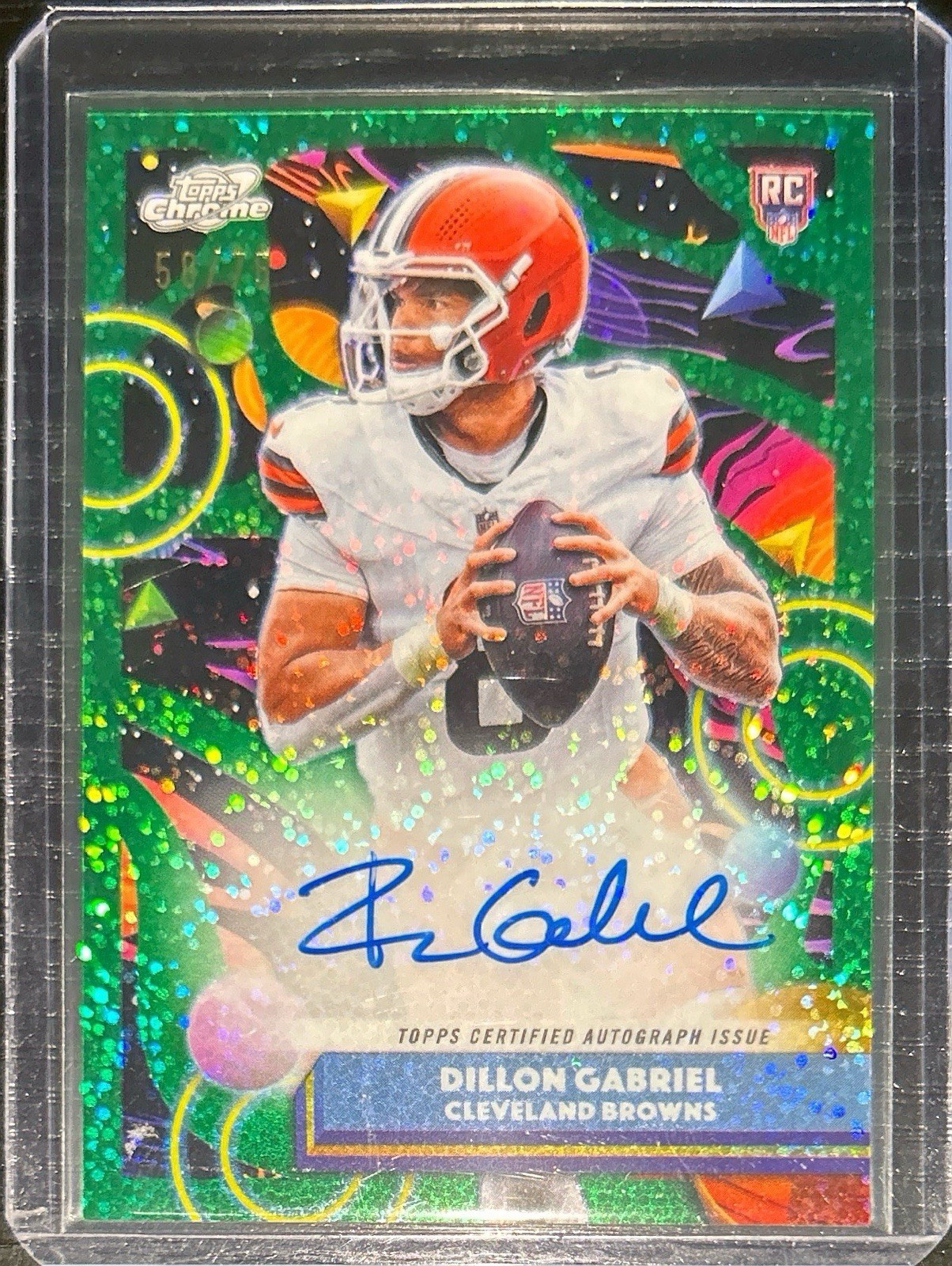 2025 Topps Cosmic Chrome Dillon Gabriel Rookie Auto Green Space Dust /75