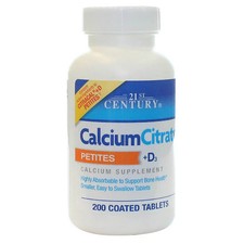 Calcium Citrate Petites + D3 200 Tabs by 21st Century